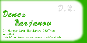 denes marjanov business card